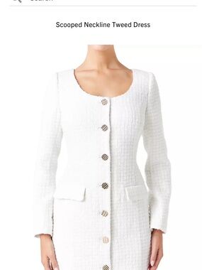 Self portrait white cream tweed dress